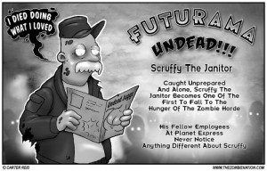 Zombie Scruffy the janitor Futurama undead