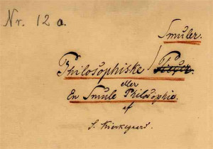 Kierkegaard's manuscript of Philosophical Fragments.