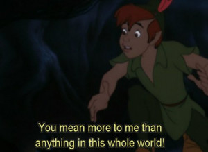 cute, disney, love, movie, peter pan, quote, world