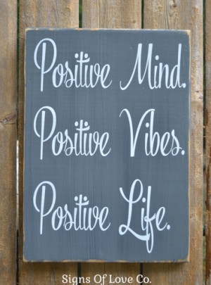 Sign Positive Vibes Life Mind Wall Art Chalkboard Teen Inspirational
