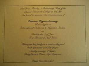 Come Party With Me: Graduation - Invites