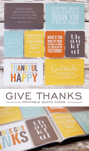 Give Thanks Printable Quotes Collection - simple as that
