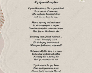 Granddaughter Poem Love Poem 8 X 10 Print INSTANT Download - On Sale!!
