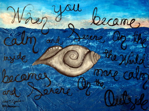 ... featuring Rare Sacred Conch Shell & Buddha Quote beach-style-paintings