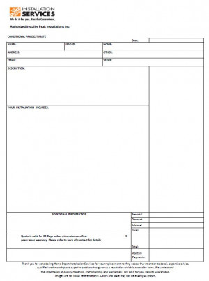 Roofing Quote Sheet