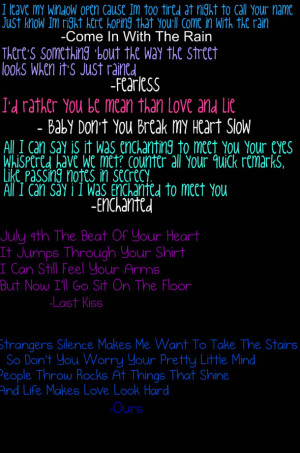 enchanted, fearless, heart, ours, quotes, songs, taylor swift