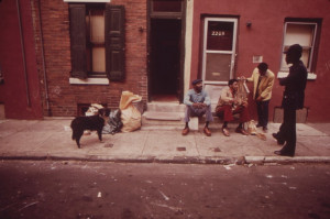 Jobless In North Philadelphia. (Man standing at right Is Gerald 