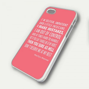 New Marilyn Monroe Quote for iPhone 4/4S Case Hard Cover Plastic