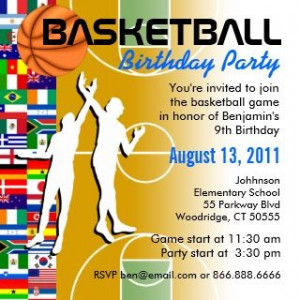 Basketball Birthday Party Invitations