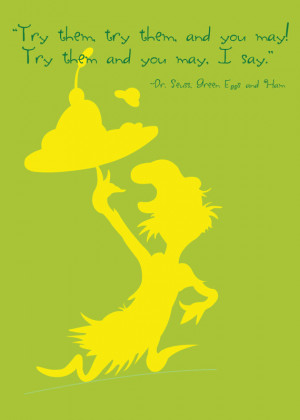 Dr. Seuss Green Eggs and Ham Quote Silhouette