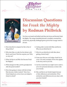 Discussion Questions for Freak the Mighty by Rodman Philbrick