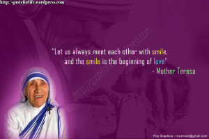 Christian Quote: Smile By Mother Teresa Papel de Parede Imagem