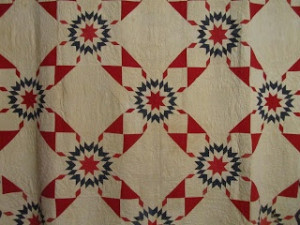 In The Barn: 1860's Antique quilt. Love the setting with snowball ...
