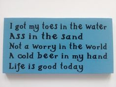 Wood Sign I Got My Toes In The Water by ForeverYoursCreation, $15.00 ...