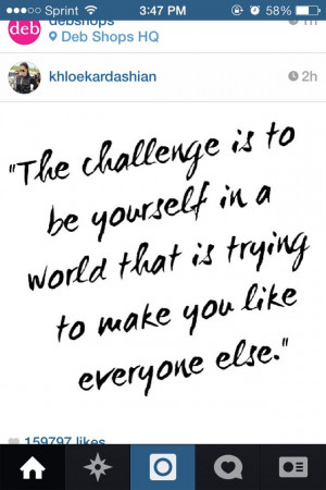 Khloe kardashian Instagram quote