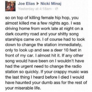 Nicki Minaj listener feedback