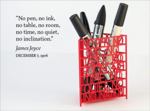 James Joyce Quote Desk Tidy, designed by eoin stephens, 3D printed