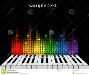 ... Stock Photography: Background with piano keys and colorful equalizer