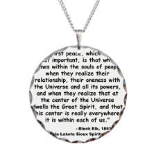Black Elk Spirit Quote Necklace Circle Charm for