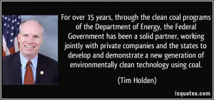 coal programs of the Department of Energy, the Federal Government ...