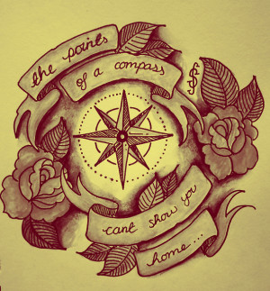 Compass Quote Tattoo Design