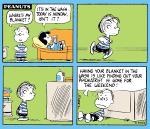 Linus blanket in washer