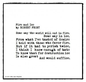 famous poems by robert frost fire and ice