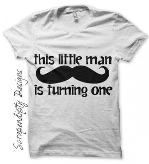 1st Birthday Iron on Shirt PDF - Mustache Iron on Transfer / Kids Boys ...