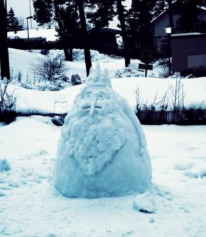 funny photo winter wizard warlock snowman