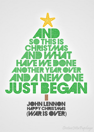 Happy Christmas (War Is Over) - John Lennon Lyric Quote #Quote # ...