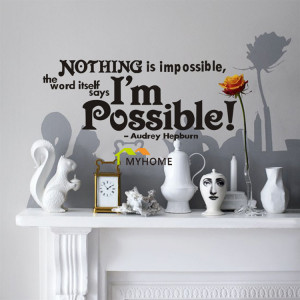 Free Shipping I'm Possible Inspirational Art Wall Decals Quotes DIY ...