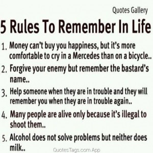 rules to remember in life