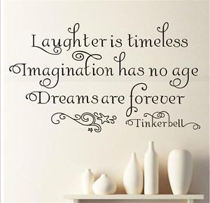 Tinkerbell-Quotes-Laughter-Is-Timeless-Wall-Sticker-Mural-Vinyl-Art ...