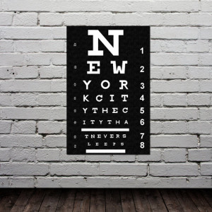 Eye Chart - New York City Poster - Typography Print - Modern Home ...