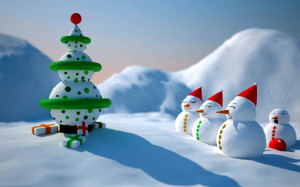 Christmas Snowman PC 3D Wallpaper