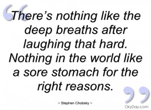 there’s nothing like the deep breaths stephen chobsky