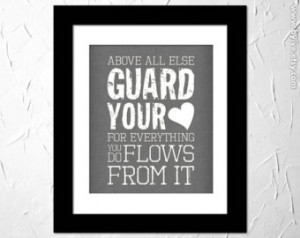 Proverbs 4:23, Guard your heart, Inspirational Quote, Subway Art ...