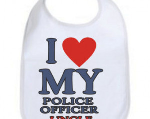 love my police officer uncle law enforcement cop baby infant bib ...