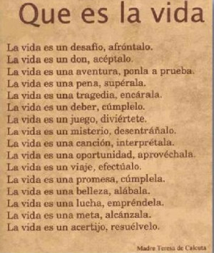 Qué es la Vida? Madre Teresa de Calcuta
