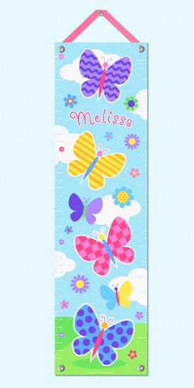 Butterfly Garden Personalized Growth Chart - Kids Decorating Ideas