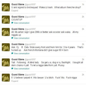 Gucci Mane sounds off on Waka Flocka Flame again on Twitter, gets into ...