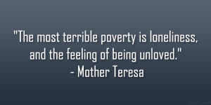... And The Feeling Of Being Unloved - Poverty Quote Share On Facebook