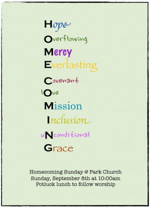 Homecoming Sunday @ Park Church