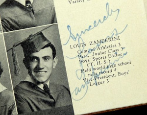 Zamperini's entry in the Torrance High yearbook listed his record mile ...