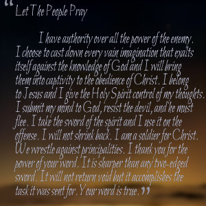 Quotes Picture: let the people pray i have authority over all the ...