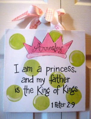Princess Baby Girl Bible Verse Canvas Sign. $25.00, via Etsy. I mean I ...