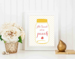 As Sweet as a Peach Print - Southe rn Sayings - Instant Download ...
