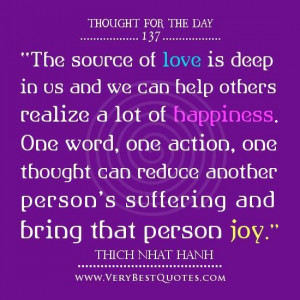 Thought of the day on love happiness quotes thich nhat hanh quotes
