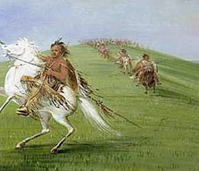 Watercolor of Indians on horseback (George Catlin). Courtesy of ...