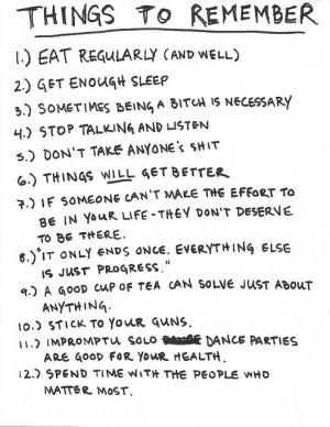 Things To Remember' List Offers Some Good Advice To Live By